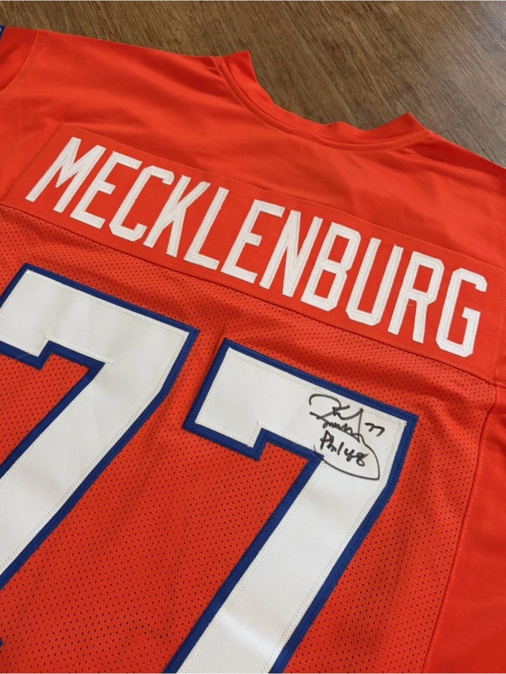 Karl Mecklenburg Signed Denver Broncos Custom Jersey XL Beckett Witnessed COA 77